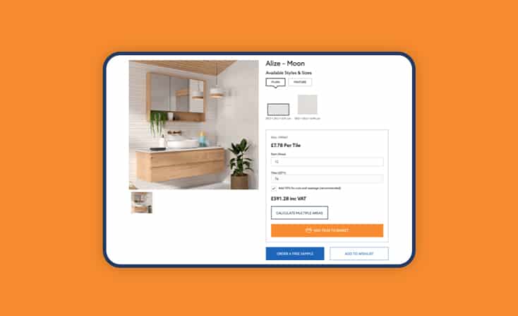 Tablet featuring a white screen on a minimalist desk setting